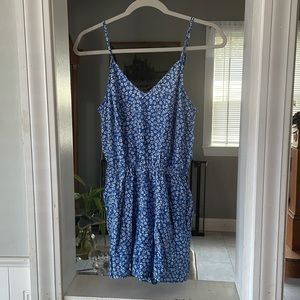 Blue floral romper